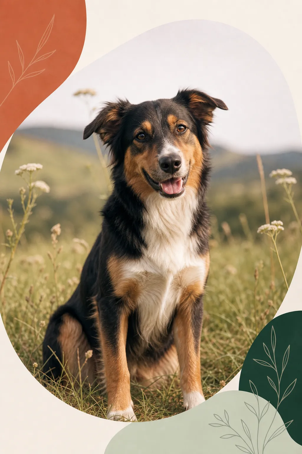 Hund in einer ruhigen, natürlichen Umgebung